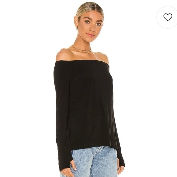 NORMA KAMALI Black off the shoulder top XXS - Picture 2 of 7